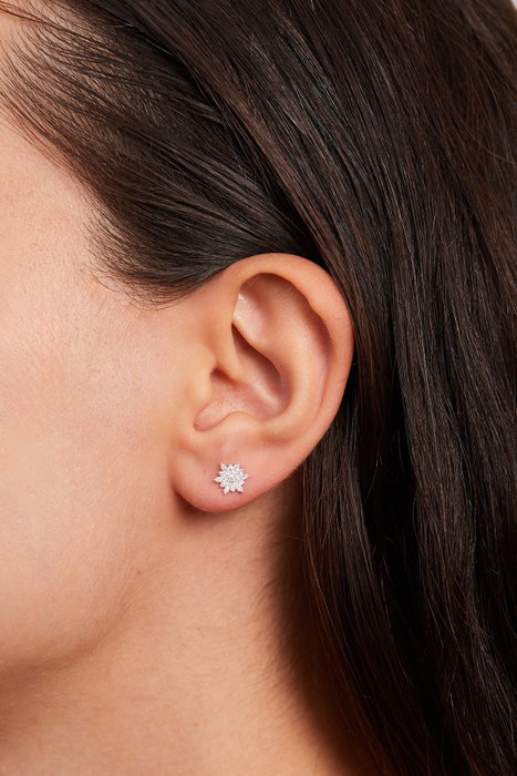 Heliophilia Silver Pendientes de Plata Esterlina 925